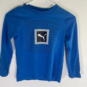 Kids Puma Long Sleeve Graphic Blue Shirt Size 6